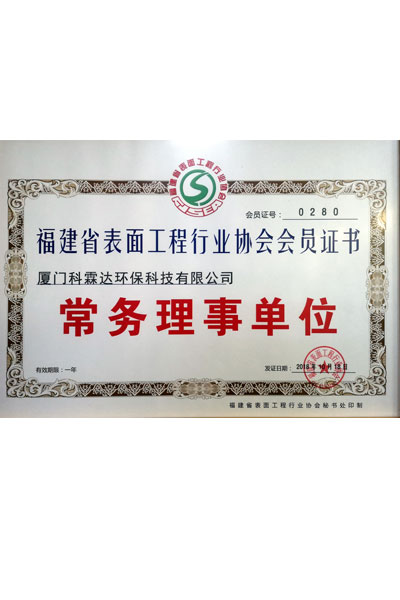 福建省表面工程行业协会常务理事单位